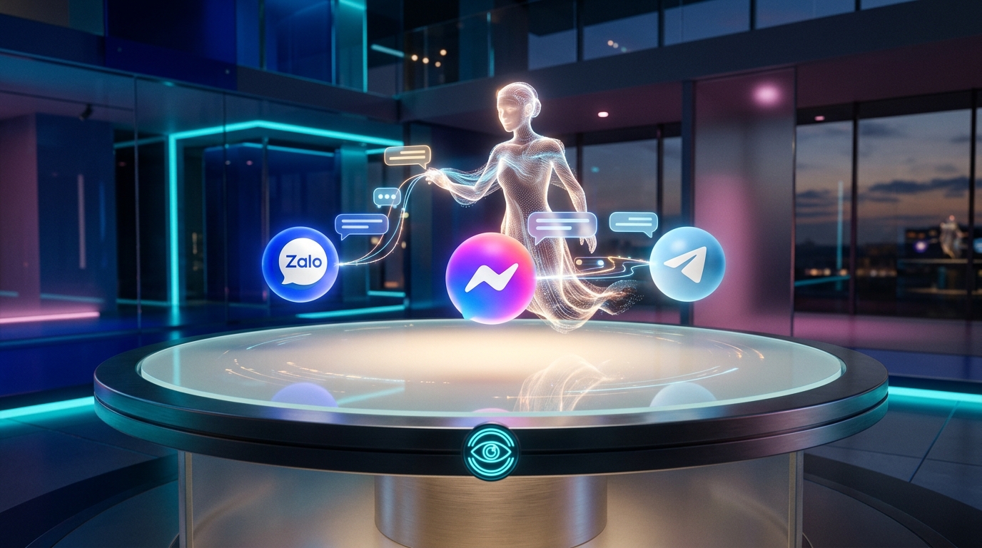 Ứng Dụng Chatbot AI Đa Kênh: Tự Động Hóa CSKH & Quản Lý Hội Nhóm Zalo, Telegram, Messenger 24/7